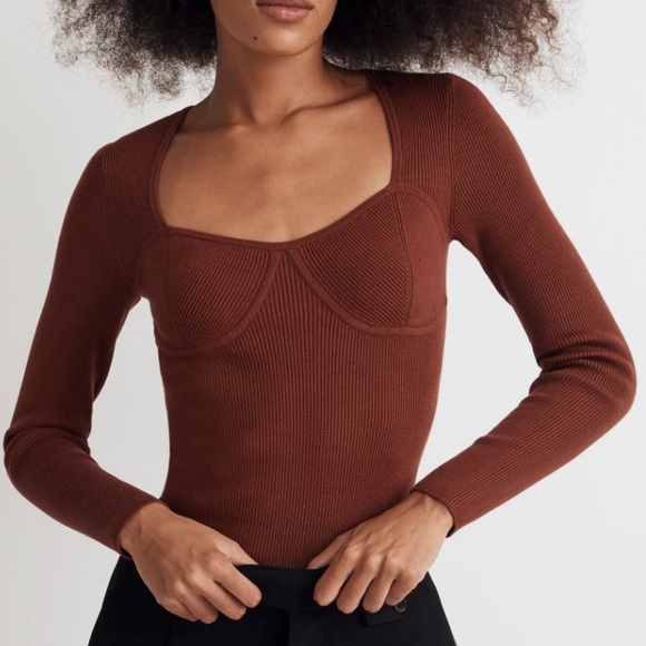 NWOT Madewell Wide Rib Sweater Top - Picture 4 of 14